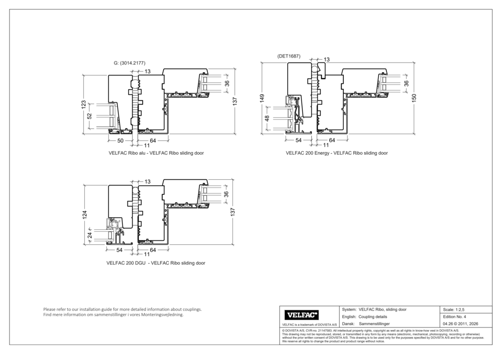 Couplings with VELFAC Ribo sliding door